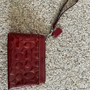 Coach Glossy Cherry Wristlet